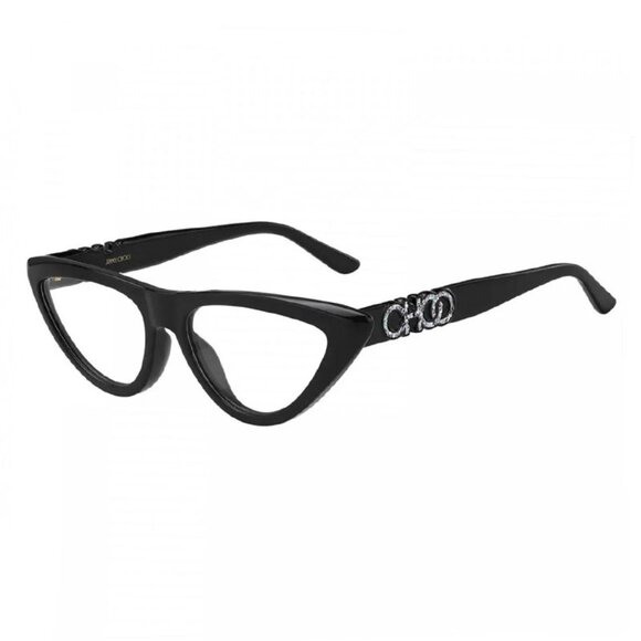 NEW JIMMY CHOO JC255/G 807 00 CAT EYE BLACK CLEAR WOMEN EYEGLASSES